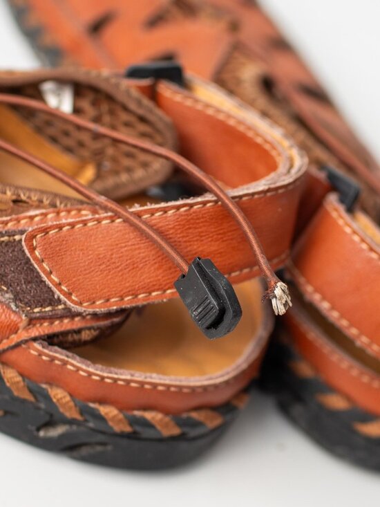 Menico Brown Leather Fisherman Sandals Size 48 Men\'s 15 Hook Loop Outdoor main image 9